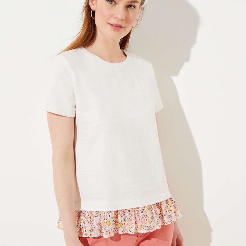 NWT Ann Taylor LOFT Ruffle Hem Top